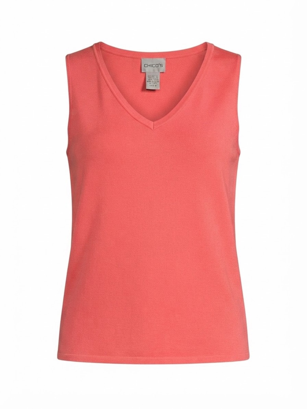 Chico's Coral V-Neck Tank Top size 0 Small